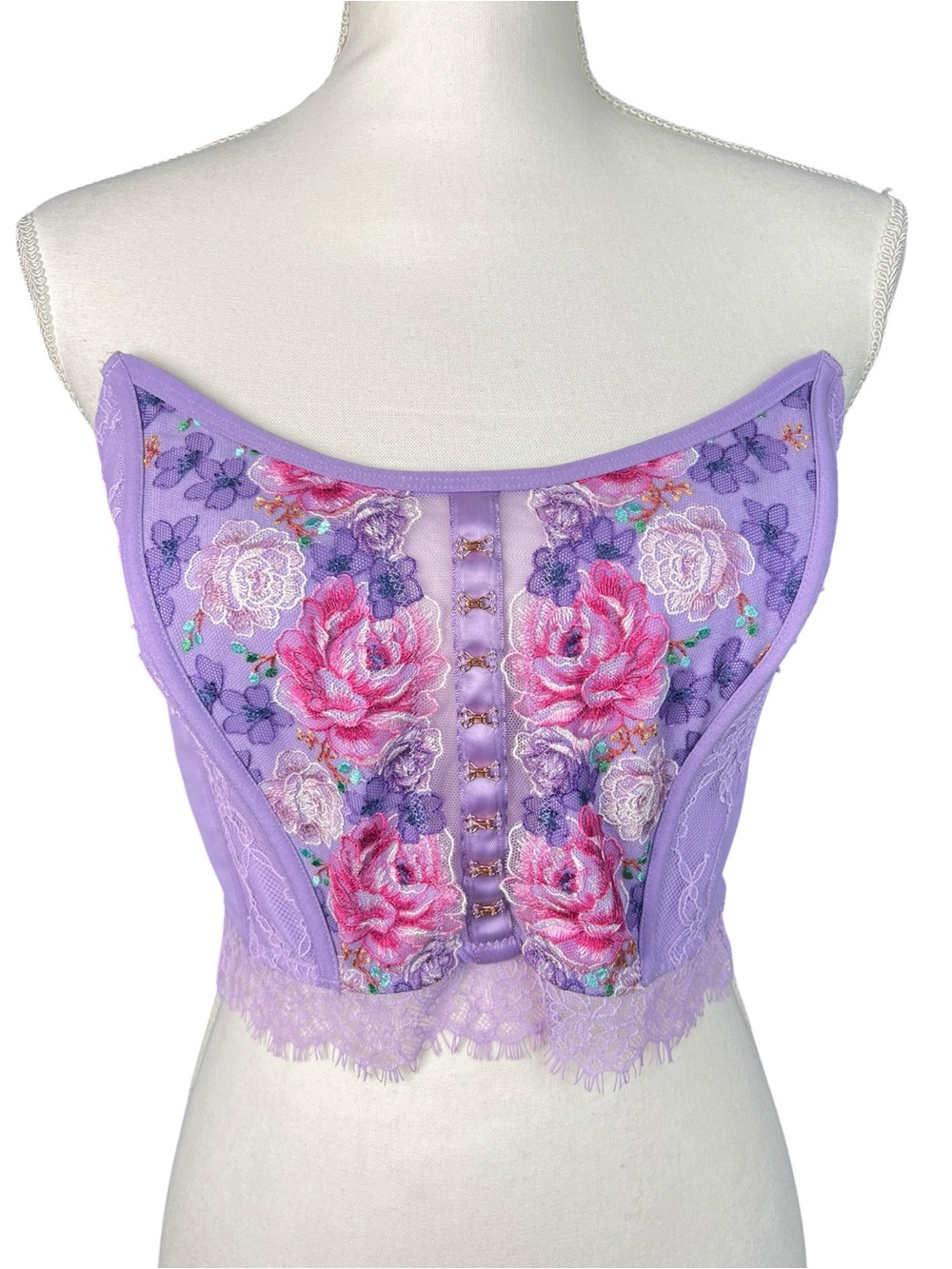 Victoria's Secret Dream Angels Floral Embroidered Corset Top Medium DD NWT